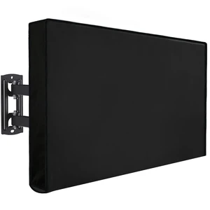 Outdoor TV Cover, 48 to 50 Inch Weatherproof TV Protector, 600D Oxford Fabric Waterproof Outdoor Television Cover with Back Storage Pocket, Universal Fit for Wall Mount Bracket, Black Outdoor TV Cover, 48 to 50 Inch Weatherproof TV Protector, 600D Oxford Fabric Waterproof Outdoor Television Cover with Back Storage Pocket, Universal Fit for Wall Mount Bracket, Black