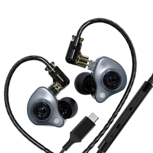 in Ear Monitor Headphones with Mic,USB C,Gray,10mm Driver 10mm Dynamic Driver,Detachable 4N OFC Cable,HiFi IEM Earphones for Gaming and Gift Giving in Ear Monitor Headphones with Mic,USB C,Gray,10mm Driver 10mm Dynamic Driver,Detachable 4N OFC Cable,HiFi IEM Earphones for Gaming and Gift Giving