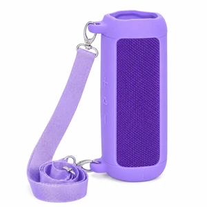 Silicone Case for JBL Flip 7 with Shoulder Strap&Carabiner- Purple Flexible Silicone, Precise Cutouts for Buttons and USB-C Port, Lightweight Protection, for Travel, Camping, Beach, and Hiking Silicone Case for JBL Flip 7 with Shoulder Strap&Carabiner- Purple Flexible Silicone, Precise Cutouts for Buttons and USB-C Port, Lightweight Protection, for Travel, Camping, Beach, and Hiking