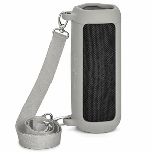 Silicone Case for JBL Flip 7 with Shoulder Strap&Carabiner- Grey Flexible Silicone, Precise Cutouts for Buttons and USB-C Port, Lightweight Protection, for Travel, Camping, Beach, and Hiking Silicone Case for JBL Flip 7 with Shoulder Strap&Carabiner- Grey Flexible Silicone, Precise Cutouts for Buttons and USB-C Port, Lightweight Protection, for Travel, Camping, Beach, and Hiking