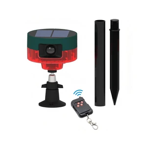 Solar Motion Sensor Alarm Repellent 360°Motion Detector Loud Siren LED Flashing Light IP55 Waterproof with Remote High Volume Voice Recording for Farm Home Barn Yard Solar Motion Sensor Alarm Repellent 360°Motion Detector Loud Siren LED Flashing Light IP55 Waterproof with Remote High Volume Voice Recording for Farm Home Barn Yard