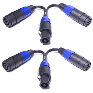 Speakon 1 Male to 2 Female Splitter, 2-Pack (1 Male to 2 Female) Speaker breakout design for compatible amplifier connections Speakon 1 Male to 2 Female Splitter, 2-Pack (1 Male to 2 Female) Speaker breakout design for compatible amplifier connections
