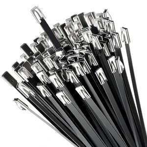 Black Metal Zip Ties Heavy Duty Outdoor 11.8 Inch 100pcs 304 Stainless Steel UV-Resistant Cable Ties for Chain Link Fence Parts, Poultry Fence Fixing & Exhaust Wrapping Black Metal Zip Ties Heavy Duty Outdoor 11.8 Inch 100pcs 304 Stainless Steel UV-Resistant Cable Ties for Chain Link Fence Parts, Poultry Fence Fixing & Exhaust Wrapping