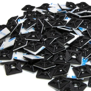 0.75 Inch Zip Tie Mounts, 3M Tape Self Adhesive, Black, 200 Pack Cord Management, Cable Tie Anchors, Desk & Table Organizer 0.75 Inch Zip Tie Mounts, 3M Tape Self Adhesive, Black, 200 Pack Cord Management, Cable Tie Anchors, Desk & Table Organizer