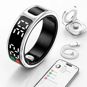 Smart Ring Fitness Tracker No Subscription (Silver, 8#) Sleep Tracking, Heart Rate Monitoring, Gesture Control and Waterproof Design for Everyday Activity Tracking Smart Ring Fitness Tracker No Subscription (Silver, 8#) Sleep Tracking, Heart Rate Monitoring, Gesture Control and Waterproof Design for Everyday Activity Tracking