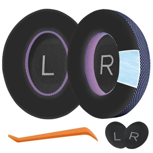 Upgraded Replacement Ear Pads for Bose 700 Noise Cancelling (NC700) - Cooling Gel Replacement Ear Pads, Ice Silk Fabric Memory Foam, Added Thickness, Extra Durable Ear CushionsBlack/Purple Upgraded Replacement Ear Pads for Bose 700 Noise Cancelling (NC700) - Cooling Gel Replacement Ear Pads, Ice Silk Fabric Memory Foam, Added Thickness, Extra Durable Ear CushionsBlack/Purple
