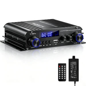 S-188Pro Bluetooth Amplifiers Stereo Audio Receivers Amp for Home Speakers 2.1 Channel 50Wx2+60W Max.600W Output Subwoofer Amp Mini Audio Power Amplifier w/FM Radio MIC USB SD Input for Home Audio S-188Pro Bluetooth Amplifiers Stereo Audio Receivers Amp for Home Speakers 2.1 Channel 50Wx2+60W Max.600W Output Subwoofer Amp Mini Audio Power Amplifier w/FM Radio MIC USB SD Input for Home Audio