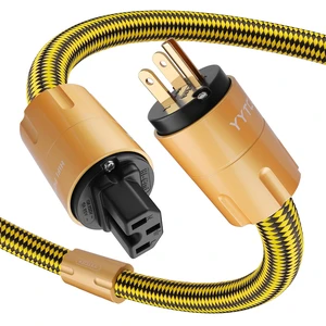 Audiophile Audio Power Cable 7N OCC for Amp/DAC/HiFi Systems 6.6ft 24K Gold-Plated Plug, Copper Alloy Shell, OFC Braided Shielding, NEMA 5-15P to C15, 3 Prong Power Cord, 4.8mm² x 3, 18.5mm Audiophile Audio Power Cable 7N OCC for Amp/DAC/HiFi Systems 6.6ft 24K Gold-Plated Plug, Copper Alloy Shell, OFC Braided Shielding, NEMA 5-15P to C15, 3 Prong Power Cord, 4.8mm² x 3, 18.5mm