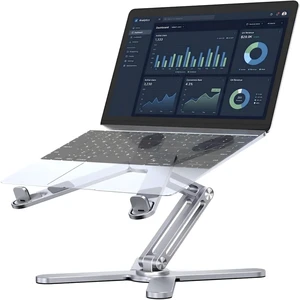 360 Rotating Laptop Stand Riser, Foldable for Desk, Silver Aluminum Ergonomic Riser, Adjustable Height & Angle for Collaborative Work. Portable Fits MacBook & Laptops up to 16 inches 360 Rotating Laptop Stand Riser, Foldable for Desk, Silver Aluminum Ergonomic Riser, Adjustable Height & Angle for Collaborative Work. Portable Fits MacBook & Laptops up to 16 inches