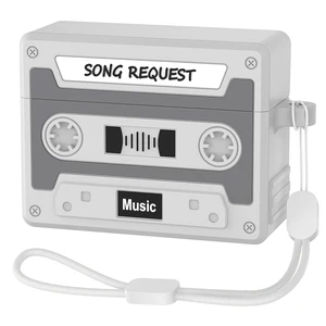 Designer Retro Case Compatible with AirPods Pro 3 2025, Music Cassette Tape Case Cover with Rope, Portable Soft Silicone Wireless Charging Earphone Shockproof Protector for Men Women (Grey) Designer Retro Case Compatible with AirPods Pro 3 2025, Music Cassette Tape Case Cover with Rope, Portable Soft Silicone Wireless Charging Earphone Shockproof Protector for Men Women (Grey)