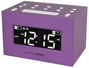 HX-111CR Alarm Clock Radio, AM/FM, Auto DST (Purple) AM/FM Radio, Digital Clock, Dual Alarm, White LED Display, Auto Time Set, Aux-in HX-111CR Alarm Clock Radio, AM/FM, Auto DST (Purple) AM/FM Radio, Digital Clock, Dual Alarm, White LED Display, Auto Time Set, Aux-in
