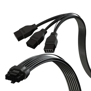 12VHPWR GPU Power Extension Cable Compatible with NIVIDA RTX 5070/5080 and All RTX GPUs 12+4 to 3x8 Pin PCIe 5.0 Cable 40cm, Black 12VHPWR GPU Power Extension Cable Compatible with NIVIDA RTX 5070/5080 and All RTX GPUs 12+4 to 3x8 Pin PCIe 5.0 Cable 40cm, Black