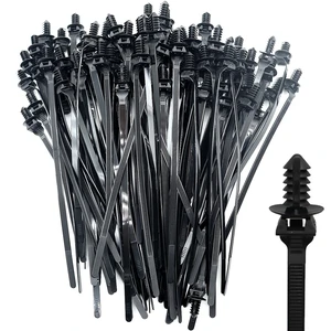 Push Mount Cable Zip Ties 8.3 Inch, Automotive Zip Ties with Push Pin Heavy Duty Wire Harness Clips (100 Pack) Push Mount Cable Zip Ties 8.3 Inch, Automotive Zip Ties with Push Pin Heavy Duty Wire Harness Clips (100 Pack)