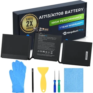 A1708 Battery for Apple MacBook Pro 13" A1713 A2159 A2289 A2338 Fits MLL42LL/A MPXQ2LL/A MLL42CH/A MLUQ2LL/A MLL42B/A MPXQ2B/A MPXQ2FN/A 5000mAh 58.19Wh 11.4V A1708 Battery for Apple MacBook Pro 13" A1713 A2159 A2289 A2338 Fits MLL42LL/A MPXQ2LL/A MLL42CH/A MLUQ2LL/A MLL42B/A MPXQ2B/A MPXQ2FN/A 5000mAh 58.19Wh 11.4V