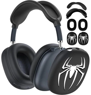 4 in 1 AirPods Max Case Headphone Covers, Black Spider Web Ear Cup Covers, Soft Silicone Earpads + Headband Cover Set, Scratch-Proof Protective Headphone Accessory Gift 4 in 1 AirPods Max Case Headphone Covers, Black Spider Web Ear Cup Covers, Soft Silicone Earpads + Headband Cover Set, Scratch-Proof Protective Headphone Accessory Gift
