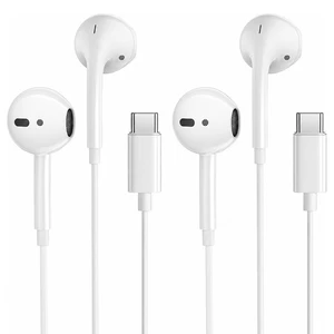 USB C Wired Earbuds for iPhone 15/16/17, Semi-in-Ear Headphones with Microphone, Volume Control and Built-in DAC, Compatible with Samsung Galaxy and Google Pixel(2 Pack) USB C Wired Earbuds for iPhone 15/16/17, Semi-in-Ear Headphones with Microphone, Volume Control and Built-in DAC, Compatible with Samsung Galaxy and Google Pixel(2 Pack)