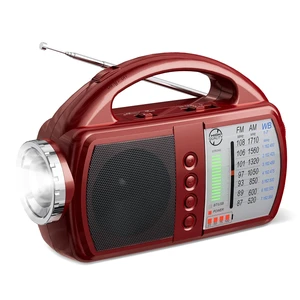 AM/FM/NOAA Weather Radio with Bluetooth Rechargeable Emergency Radio Built-in Rechargeable Battery or 4 AA Battery Operated & AC Power Plug in Wall for Home Camping RED AM/FM/NOAA Weather Radio with Bluetooth Rechargeable Emergency Radio Built-in Rechargeable Battery or 4 AA Battery Operated & AC Power Plug in Wall for Home Camping RED