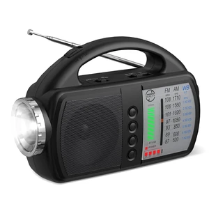 AM FM NOAA Weather Radio,Portable Emergency Radio with Flashlight, Bluetooth 5.0, USB, AUX in Powered by Built-in Rechargeable Battery or 4 AA Battery for Home Indoor Black AM FM NOAA Weather Radio,Portable Emergency Radio with Flashlight, Bluetooth 5.0, USB, AUX in Powered by Built-in Rechargeable Battery or 4 AA Battery for Home Indoor Black