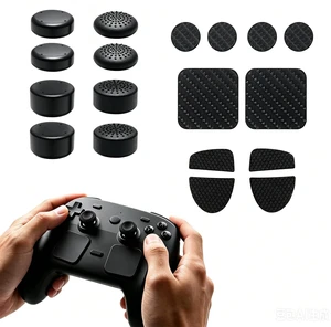 Thumb Grip with Touchpad Skin and Back Button Trigger Sticker for 2026 Steam Controller 2 Accessories, 4 High Rise and 4 Low Rise Joystick Cover, 4 Carbon Fiber Trackpad Trigger Protector, Black Thumb Grip with Touchpad Skin and Back Button Trigger Sticker for 2026 Steam Controller 2 Accessories, 4 High Rise and 4 Low Rise Joystick Cover, 4 Carbon Fiber Trackpad Trigger Protector, Black