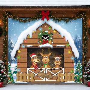 Christmas Garage Door Banner Decor, 7 x 8 ft, Reindeer Christmas Garage Door Banner Decor, 7 x 8 ft, Reindeer