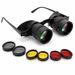 Hands-Free Binocular Glasses for Fishing, HD Telescope Glasses with 3 Color Filters & Focus (±7 Diopters), 4-50m Float Viewing Optics for Concerts, Sports Hands-Free Binocular Glasses for Fishing, HD Telescope Glasses with 3 Color Filters & Focus (±7 Diopters), 4-50m Float Viewing Optics for Concerts, Sports