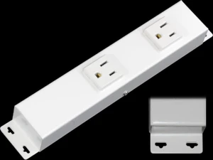 8" Hardwired Power Strip (NO Power Cord), 2 Outlets (NOT Tamper Resistant) WITH EARS (with mounting tabs on both ends), 15A (NOT 20 Amp), White 8" Hardwired Power Strip (NO Power Cord), 2 Outlets (NOT Tamper Resistant) WITH EARS (with mounting tabs on both ends), 15A (NOT 20 Amp), White