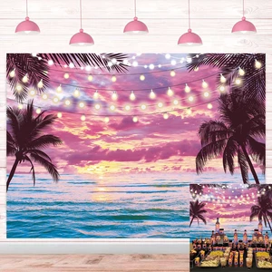 Summer Beach Sunset Backdrop Hawaiian Tropical Palm Trees Seaside Pink Sky Photography Background Sunset Ocean Wedding Baby Shower Birthday Luau Party Decorations Photo Booth Props (8x6FT) Summer Beach Sunset Backdrop Hawaiian Tropical Palm Trees Seaside Pink Sky Photography Background Sunset Ocean Wedding Baby Shower Birthday Luau Party Decorations Photo Booth Props (8x6FT)