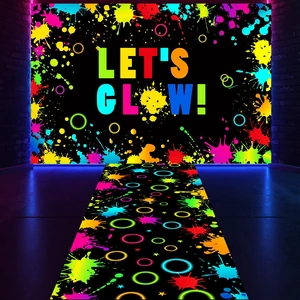 2 Pcs Glow in the Dark Party Backdrop Dance Floor Rug, Splatter Neon Backdrop 3.9x5.9ft, 39x118in Light up Floor Mat, Photo Booth Background for Bar Disco Birthday 70s 80s Glow Party 2 Pcs Glow in the Dark Party Backdrop Dance Floor Rug, Splatter Neon Backdrop 3.9x5.9ft, 39x118in Light up Floor Mat, Photo Booth Background for Bar Disco Birthday 70s 80s Glow Party