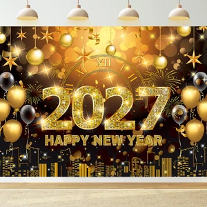 2027 Happy New Year Banner Backdrop 10x8FT Black and Gold Fireworks New Years Eve Photography Background for NYE Decorations 2027 New Years Eve Party Supplies NYE Party Favor 2027 Happy New Year Banner Backdrop 10x8FT Black and Gold Fireworks New Years Eve Photography Background for NYE Decorations 2027 New Years Eve Party Supplies NYE Party Favor