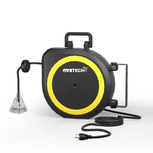 50 Ft Retractable Extension Cord Reel,14/3 AWG SJTW Heavy Duty Power Cord, 3 Electrical Outlets,13 Amp Circuit Breaker,Black and Yellow 50 Ft Retractable Extension Cord Reel,14/3 AWG SJTW Heavy Duty Power Cord, 3 Electrical Outlets,13 Amp Circuit Breaker,Black and Yellow