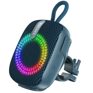 Portable Bike Bluetooth Speaker with Handlebar Mount IPX67 Blue 8W stereo, dual EQ, BT 6.0, TWS, 8 RGB lights, built-in mic, TF card, 6H playtime for cycling shower scooter camping outdoor Portable Bike Bluetooth Speaker with Handlebar Mount IPX67 Blue 8W stereo, dual EQ, BT 6.0, TWS, 8 RGB lights, built-in mic, TF card, 6H playtime for cycling shower scooter camping outdoor