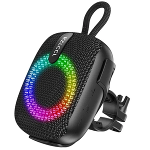 Portable Bike Bluetooth Speaker with Handlebar Mount IPX67 Black 8W stereo, dual EQ, BT 6.0, TWS, 8 RGB lights, built-in mic, TF card, 6H playtime for cycling shower scooter camping outdoor Portable Bike Bluetooth Speaker with Handlebar Mount IPX67 Black 8W stereo, dual EQ, BT 6.0, TWS, 8 RGB lights, built-in mic, TF card, 6H playtime for cycling shower scooter camping outdoor