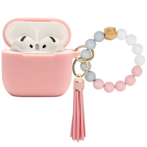 for AirPods 4, 5 Case,Compatible with AirPods 4th 5th Generation Case (2024,2026), Soft Silicone Wireless Charging Protective Case Cover with Bracelet Keychain for Men and Women (Pink) for AirPods 4, 5 Case,Compatible with AirPods 4th 5th Generation Case (2024,2026), Soft Silicone Wireless Charging Protective Case Cover with Bracelet Keychain for Men and Women (Pink)