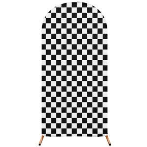 7.2 ft Racing Party Arch Backdrop Cover, Black Fast Arch Covers, Wedding Ceremony Decor, Birthday Banquet, Race Theme Checkered, Stretchy Spandex Fits Standard Frames 7.2 ft Racing Party Arch Backdrop Cover, Black Fast Arch Covers, Wedding Ceremony Decor, Birthday Banquet, Race Theme Checkered, Stretchy Spandex Fits Standard Frames