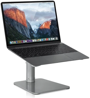 Adjustable Laptop Stand for Desk, Tilted MacBook Stand, 33 lb Fits 11-15 in, 4.7-6.7 in lift, fixed angle, open center frame, Steel, 10.5 x 10.1 in shelf, 8.1 x 7.3 in base, knob lock Adjustable Laptop Stand for Desk, Tilted MacBook Stand, 33 lb Fits 11-15 in, 4.7-6.7 in lift, fixed angle, open center frame, Steel, 10.5 x 10.1 in shelf, 8.1 x 7.3 in base, knob lock