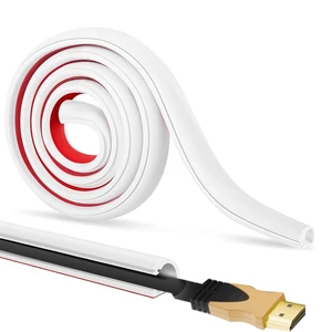 Side Open One Cord Cable Raceway Wire Cover for Cords, Our Cable Track is Best Suited for one Wire (Diameter <0.27"),Wire Raceway Management Cable Concealer Channel (White, 196in) Side Open One Cord Cable Raceway Wire Cover for Cords, Our Cable Track is Best Suited for one Wire (Diameter <0.27"),Wire Raceway Management Cable Concealer Channel (White, 196in)