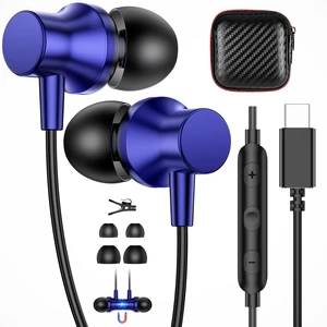 USB C Wired Earbuds for iPhone 18 Pro 17 16 15 Volume Control Blue Magnetic Type C Headphones with Mic for Samsung S26 S25 S23 S22, Stereo Noise Canceling In-Ear Ear Buds for iPad 10 Pixel 9 8 USB C Wired Earbuds for iPhone 18 Pro 17 16 15 Volume Control Blue Magnetic Type C Headphones with Mic for Samsung S26 S25 S23 S22, Stereo Noise Canceling In-Ear Ear Buds for iPad 10 Pixel 9 8