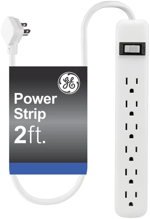 Power Strip, 6 Outlet Extender, 2 Ft Extension Cord, Multiple Outlets Wall Mount, On Off Switch, Home Office Dorm Essentials, UL Safety Listed, White, 14830 Power Strip, 6 Outlet Extender, 2 Ft Extension Cord, Multiple Outlets Wall Mount, On Off Switch, Home Office Dorm Essentials, UL Safety Listed, White, 14830