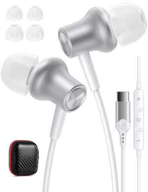 USB C Headphones Wired Earbuds for Apple iPhone Duo 18 17 17e 16 16e 15 Pro USBC In Ear Buds with Mic Carrying Case,Corded Type C Earphones Headset for Samsung Galaxy S26 S25/Pixel 11 10 9 8 7 Android USB C Headphones Wired Earbuds for Apple iPhone Duo 18 17 17e 16 16e 15 Pro USBC In Ear Buds with Mic Carrying Case,Corded Type C Earphones Headset for Samsung Galaxy S26 S25/Pixel 11 10 9 8 7 Android