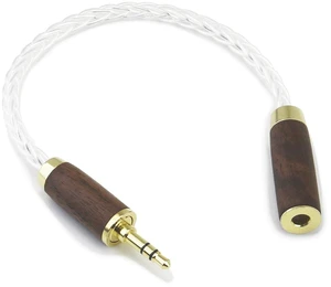 3.5mm Stereo Male to 4.4mm Female Headphone Audio Adapter Cable 8 Cores 6N OCC Copper Single Crystal Silver Plated Wire Walnut Wood Shell 3.5mm Male to 4.4mm Balanced Female 3.5mm Stereo Male to 4.4mm Female Headphone Audio Adapter Cable 8 Cores 6N OCC Copper Single Crystal Silver Plated Wire Walnut Wood Shell 3.5mm Male to 4.4mm Balanced Female