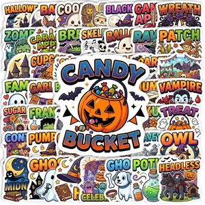 Halloween Stickers, 50 Pcs Waterproof Vinyl Decals Halloween Party Favors Sticker Bulk, Waterproof Vinyl Ghost Pumpkin Sticker Gifts for Water Bottle, Laptop, Scrapbook Halloween Stickers, 50 Pcs Waterproof Vinyl Decals Halloween Party Favors Sticker Bulk, Waterproof Vinyl Ghost Pumpkin Sticker Gifts for Water Bottle, Laptop, Scrapbook