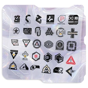 Chrono_Chrome Cyberpunk Black Sticker Pack 30pcs (Black) Chrono_Chrome Cyberpunk Black Sticker Pack 30pcs (Black)