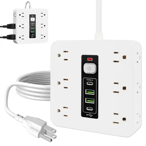 16-in-1 Power Strip Surge Protector, 12 AC Outlets & 2 USB-C, 2 USB-A 6.6FT Extension Cord with Overload Protection, Wide Spaced Outlets for Home, Office, Gaming and Travel 16-in-1 Power Strip Surge Protector, 12 AC Outlets & 2 USB-C, 2 USB-A 6.6FT Extension Cord with Overload Protection, Wide Spaced Outlets for Home, Office, Gaming and Travel