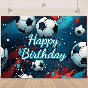 Soccer Happy Birthday Backdrop 7x5Ft Soccer Happy Birthday Backdrop for Birthday Party Blue Red Oil Paint Style Sports Themed Party Decor 82x59 inch Polyester Soccer Happy Birthday Backdrop 7x5Ft Soccer Happy Birthday Backdrop for Birthday Party Blue Red Oil Paint Style Sports Themed Party Decor 82x59 inch Polyester