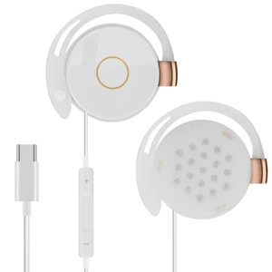 USB-C Clip-On Earbuds with Mic & Volume Control, White, 3.9 ft Non-In-Ear Open Fit, Soft Foam Earpads, For USB-C Phones, Tablets, Laptops And PC, Plug-And-Play, Storage Case Included USB-C Clip-On Earbuds with Mic & Volume Control, White, 3.9 ft Non-In-Ear Open Fit, Soft Foam Earpads, For USB-C Phones, Tablets, Laptops And PC, Plug-And-Play, Storage Case Included