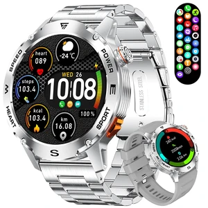 Military Smart Watch for Men, 1.43'' AMOLED Rugged Smart Watch with 600mAh Battery/Heart Rate/Blood Pressure/Sleep Monitor,IP68 Waterproof Fitness Tracker Silver Watch for Android iPhone Military Smart Watch for Men, 1.43'' AMOLED Rugged Smart Watch with 600mAh Battery/Heart Rate/Blood Pressure/Sleep Monitor,IP68 Waterproof Fitness Tracker Silver Watch for Android iPhone