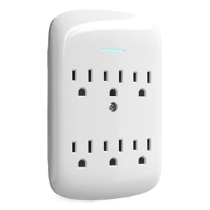 Surge Protector Wall Mount 6-Outlet Extender 1 Pack, 3 Prong Grounded Multi Plugs Power Strip Adapter Tap with Indicator Light, 15A/125V Low-Profile for Home & Office & Travel -ETL-White Surge Protector Wall Mount 6-Outlet Extender 1 Pack, 3 Prong Grounded Multi Plugs Power Strip Adapter Tap with Indicator Light, 15A/125V Low-Profile for Home & Office & Travel -ETL-White