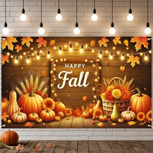 Fall Pumpkin Banner Fall Thanksgiving Decorations 71 x 43 Inch Happy Fall Pumpkin Harvest Wood Backdrop with Maple Leaves, Wheat and String Lights for Autumn Thanksgiving Party Decorations Fall Pumpkin Banner Fall Thanksgiving Decorations 71 x 43 Inch Happy Fall Pumpkin Harvest Wood Backdrop with Maple Leaves, Wheat and String Lights for Autumn Thanksgiving Party Decorations