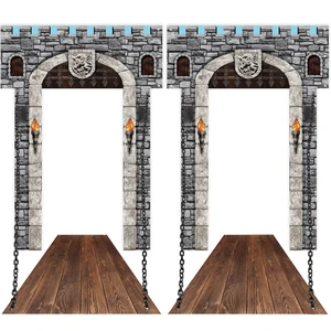 12 Pcs 3D Medieval Party Decorations Castle Door Cover 70inch 12 Pcs 3D Medieval Party Decorations Castle Door Cover 70inch