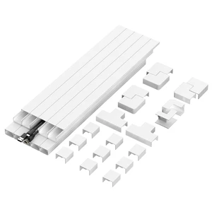 157in Cord Hider Kit Paintable Cable Raceway for TV Cables, Wires, and Power Cords, Wire Cover & Cable Concealer, Fire-Retardant Design, Incl. Corners & Connectors, Fits 2-3 Cables White 157in Cord Hider Kit Paintable Cable Raceway for TV Cables, Wires, and Power Cords, Wire Cover & Cable Concealer, Fire-Retardant Design, Incl. Corners & Connectors, Fits 2-3 Cables White